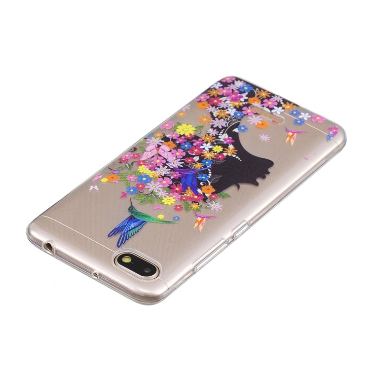 Pattern Printing IMD TPU Mobile Case for Xiaomi Redmi 6A (Single 12MP Rear Camera) - Flowered Girl-5