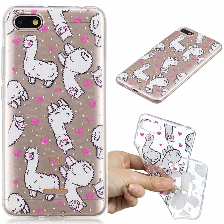 Pattern Printing IMD TPU Gel Case for Xiaomi Redmi 6A (Single 12MP Rear Camera) - Alpacas-1