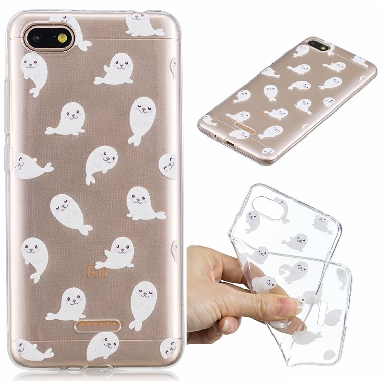 Pattern Printing IMD TPU Gel Shell for Xiaomi Redmi 6A (Single 12MP Rear Camera) - Sea Lion-1