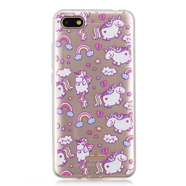 Pattern Printing IMD TPU Phone Back Casing for Xiaomi Redmi 6A (Single 12MP Rear Camera) - Lovely Unicorns-2