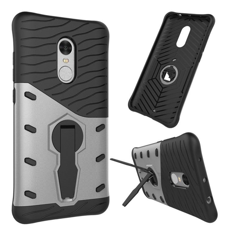 Armor PC + TPU Hybrid Case with Kickstand for Xiaomi Redmi Note 4 - Silver-1