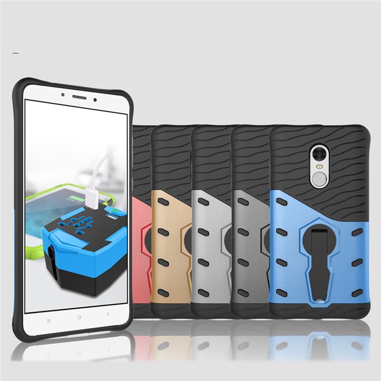 Armor PC + TPU Hybrid Case with Kickstand for Xiaomi Redmi Note 4 - Silver-11