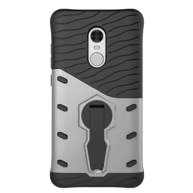 Armor PC + TPU Hybrid Case with Kickstand for Xiaomi Redmi Note 4 - Silver-2