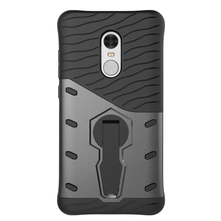 Armor PC + TPU Hybrid Shell Case with Kickstand for Xiaomi Redmi Note 4 - Grey-2