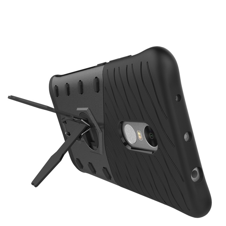 Armor PC + TPU Hybrid Shell Case with Kickstand for Xiaomi Redmi Note 4 - Grey-4