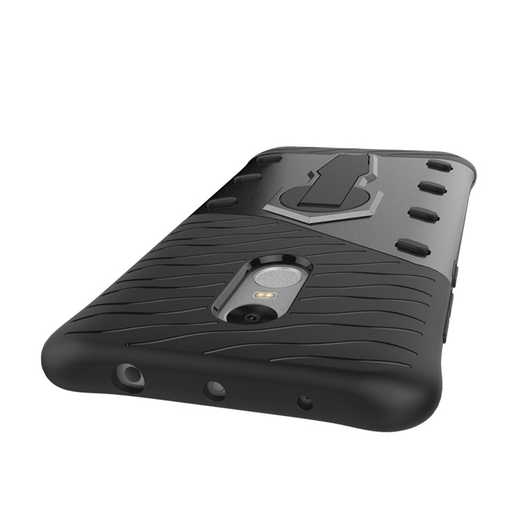 Armor PC + TPU Hybrid Shell Case with Kickstand for Xiaomi Redmi Note 4 - Grey-6