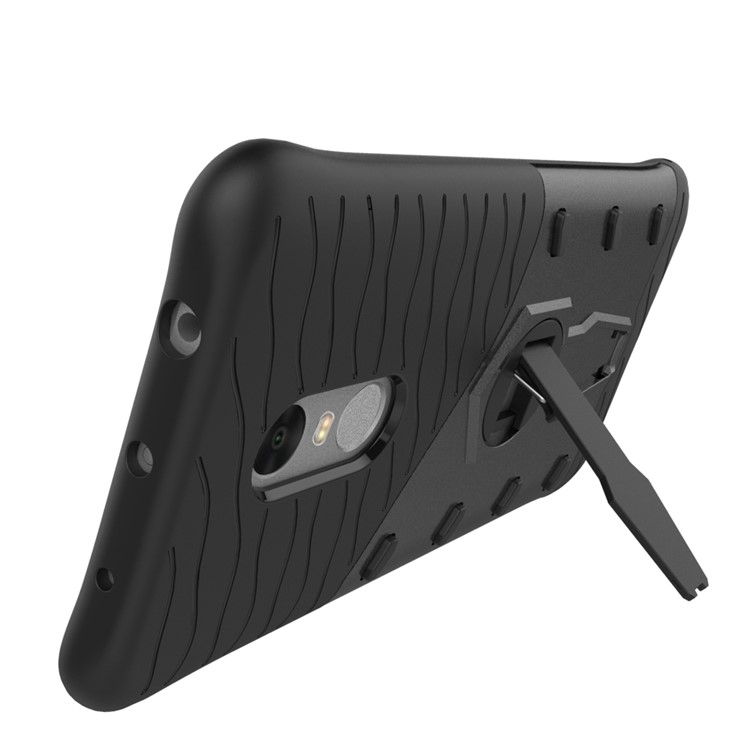 Armor PC + TPU Hybrid Shell Case with Kickstand for Xiaomi Redmi Note 4 - Grey-7