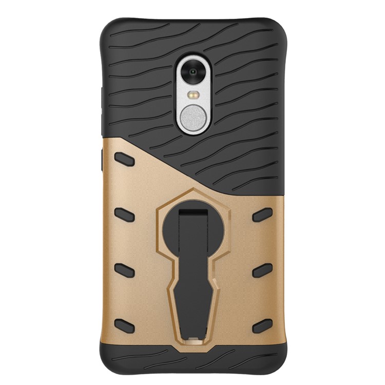 Armor PC + TPU Combo Case with Kickstand for Xiaomi Redmi Note 4 - Gold-2