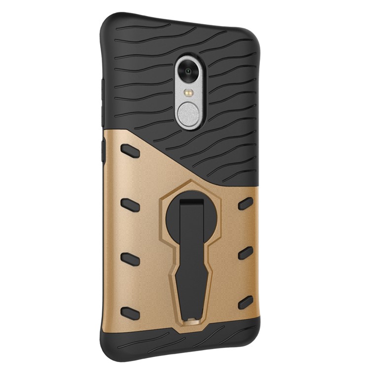 Armor PC + TPU Combo Case with Kickstand for Xiaomi Redmi Note 4 - Gold-3