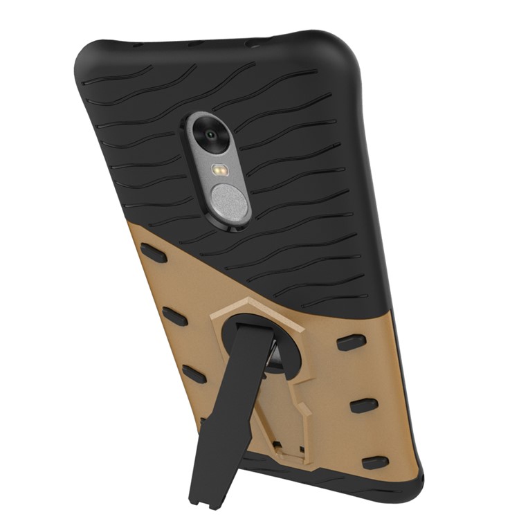 Armor PC + TPU Combo Case with Kickstand for Xiaomi Redmi Note 4 - Gold-8
