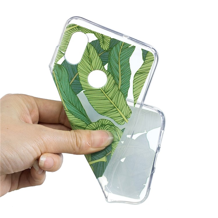 Pattern Printing IMD TPU Phone Case for Xiaomi Mi 8 (6.21-inch) - Green Leaves-5