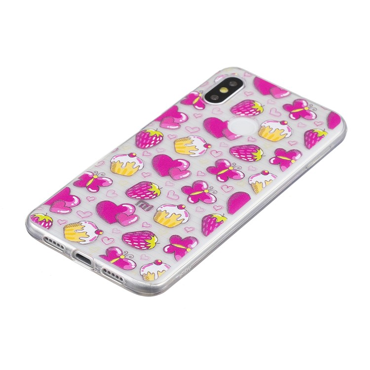 Pattern Printing IMD TPU Phone Cover for Xiaomi Mi 8 (6.21-inch) - Cakes and Strawberries-3