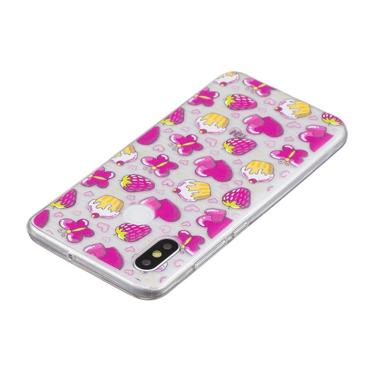 Pattern Printing IMD TPU Phone Cover for Xiaomi Mi 8 (6.21-inch) - Cakes and Strawberries-4