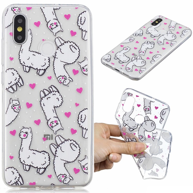 Pattern Printing IMD TPU Phone Shell for Xiaomi Mi 8 (6.21-inch) - Alpacas-1