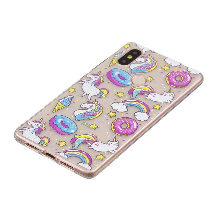 Pattern Printing IMD TPU Mobile Phone Casing for Xiaomi Mi 8 (6.21-inch) - Doughnuts and Unicorns-4