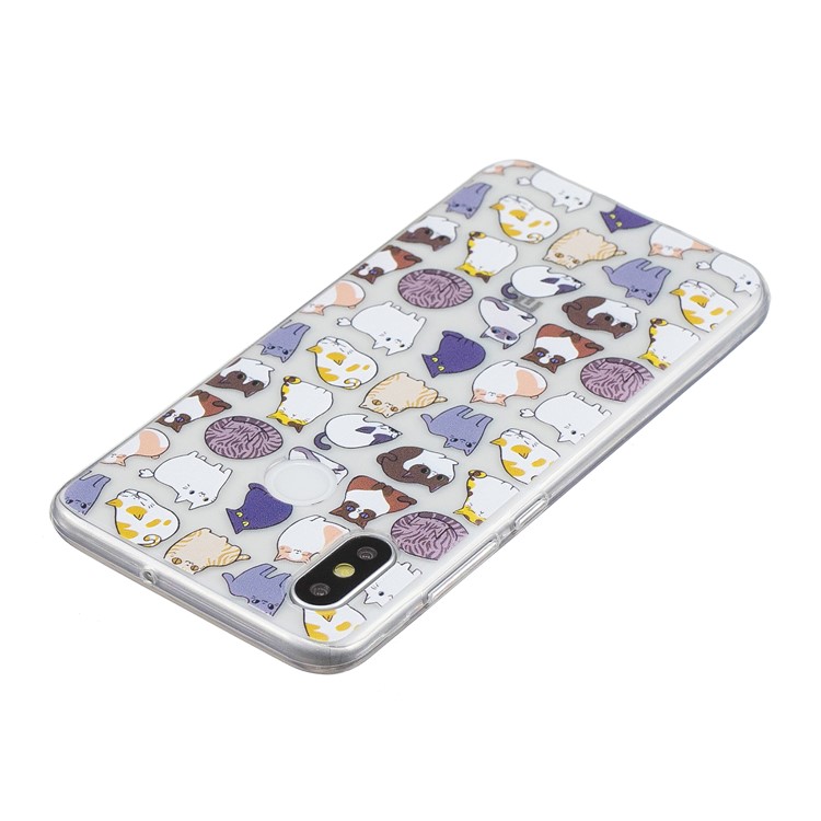 Pattern Printing IMD TPU Cell Phone Cover for Xiaomi Mi 8 (6.21-inch) - Cats Pattern-4