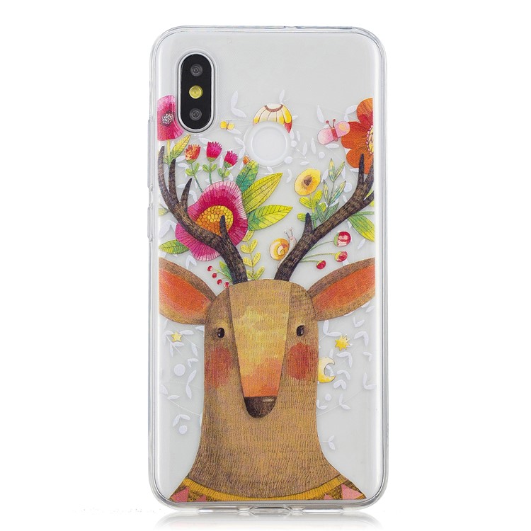 Pattern Printing IMD TPU Mobile Phone Shell for Xiaomi Mi 8 (6.21-inch) - Flowered Elk-2