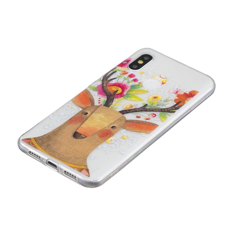 Pattern Printing IMD TPU Mobile Phone Shell for Xiaomi Mi 8 (6.21-inch) - Flowered Elk-3