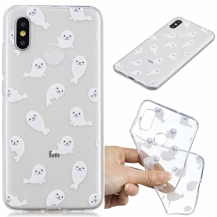 Pattern Printing IMD TPU Back Case Cover for Xiaomi Mi 8 (6.21-inch) - Sea Lion-1
