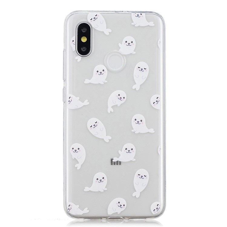 Pattern Printing IMD TPU Back Case Cover for Xiaomi Mi 8 (6.21-inch) - Sea Lion-2