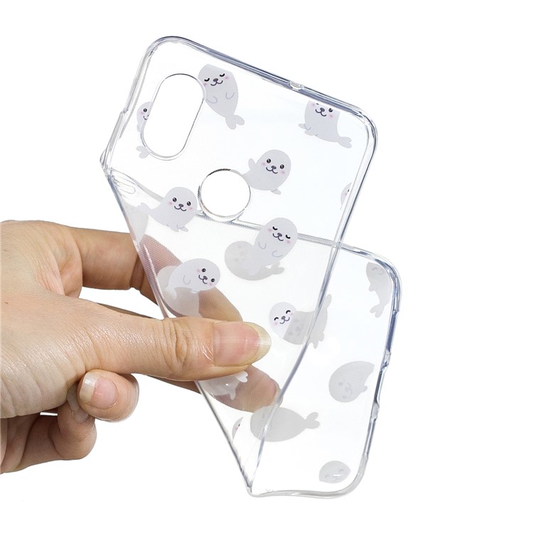 Pattern Printing IMD TPU Back Case Cover for Xiaomi Mi 8 (6.21-inch) - Sea Lion-5