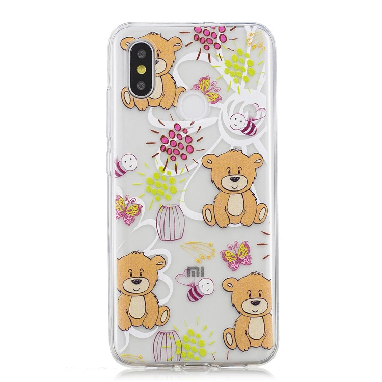 Pattern Printing IMD TPU Back Case Shell for Xiaomi Mi 8 (6.21-inch) - Brown Bears-3