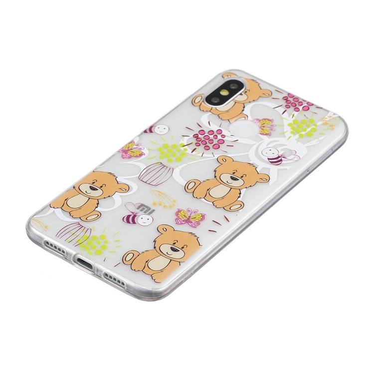 Pattern Printing IMD TPU Back Case Shell for Xiaomi Mi 8 (6.21-inch) - Brown Bears-4