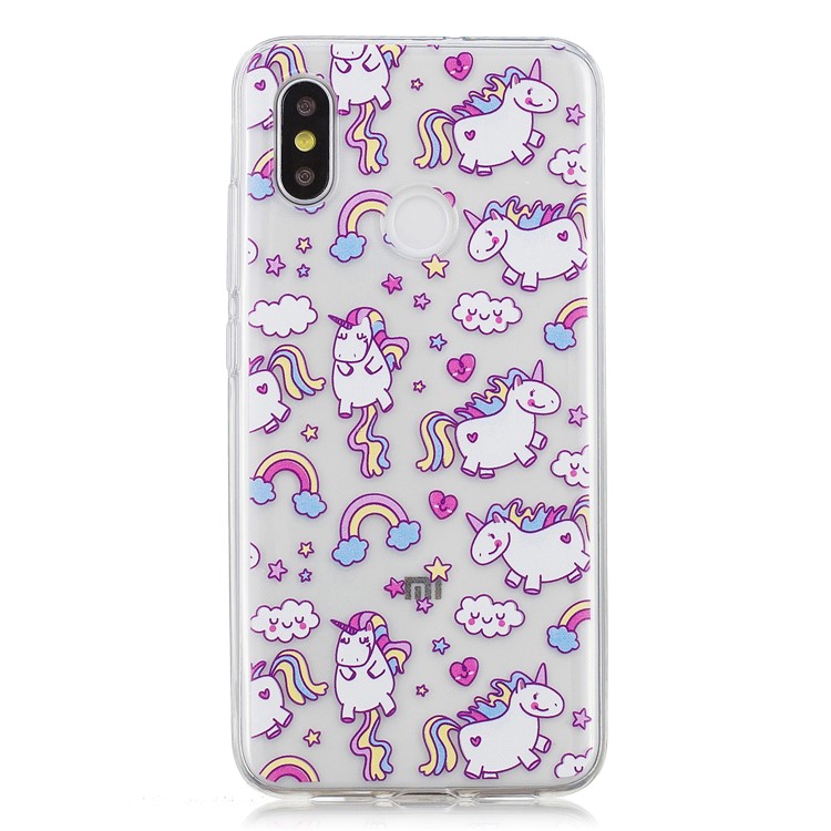 Pattern Printing IMD TPU Back Cover Case for Xiaomi Mi 8 (6.21-inch) - Lovely Unicorns-2