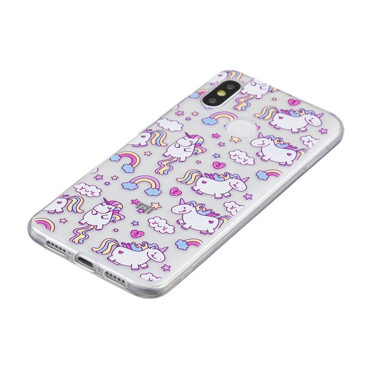 Pattern Printing IMD TPU Back Cover Case for Xiaomi Mi 8 (6.21-inch) - Lovely Unicorns-3