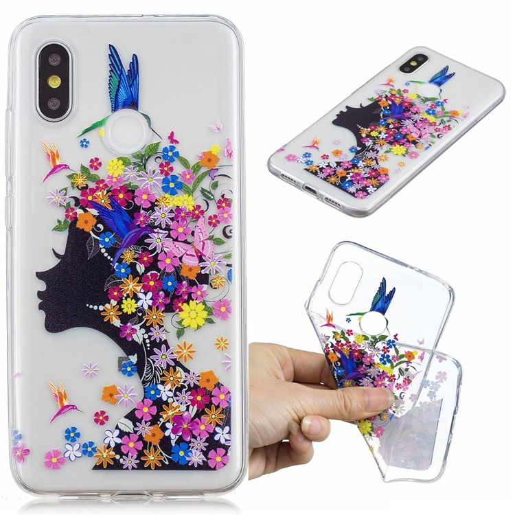 Pattern Printing IMD TPU Protection Cover Shell for Xiaomi Mi 8 (6.21-inch) - Flowered Girl-1