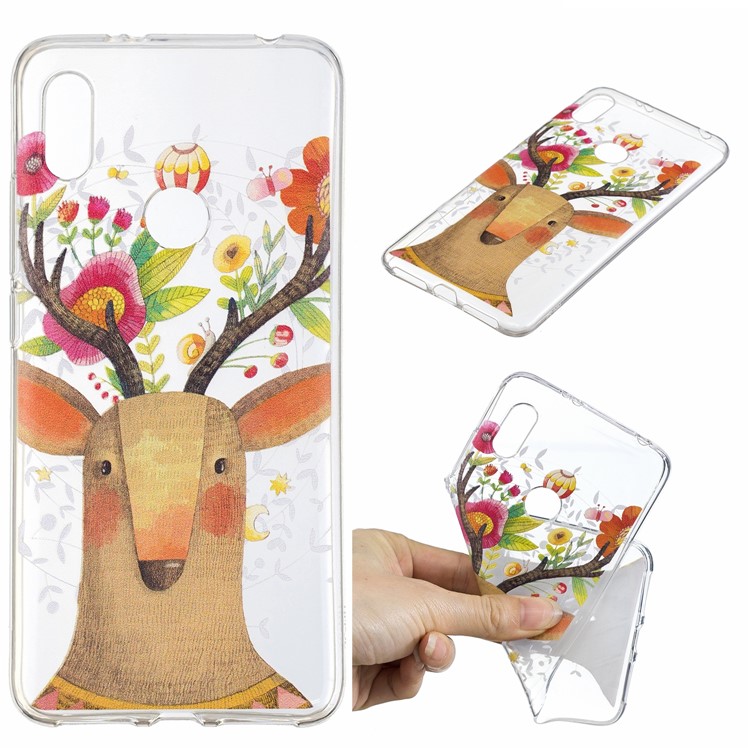 Pattern Printing IMD TPU Protection Mobile Phone Shell for Xiaomi Redmi S2 / Redmi Y2 - Flowered Elk-1