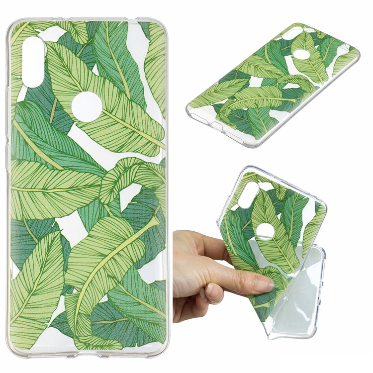 Pattern Printing IMD TPU Protection Mobile Phone Case for Xiaomi Redmi S2 / Redmi Y2 - Green Leaves-1