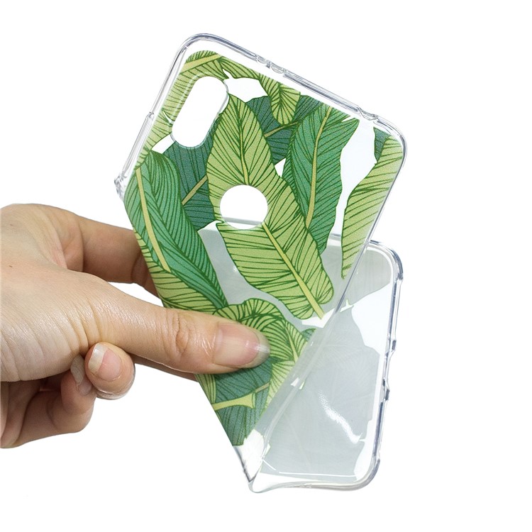 Pattern Printing IMD TPU Protection Mobile Phone Case for Xiaomi Redmi S2 / Redmi Y2 - Green Leaves-5