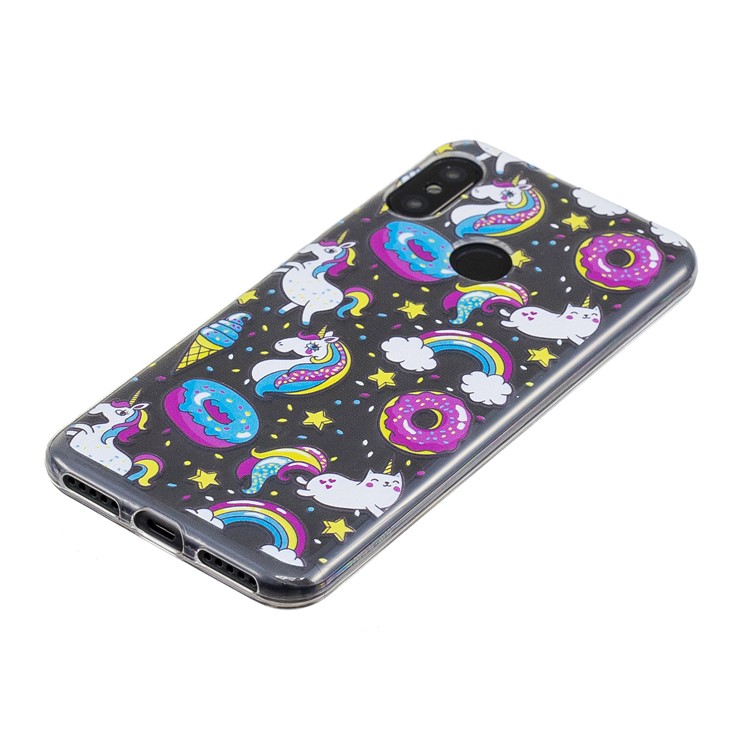 Pattern Printing IMD TPU Soft Shell for Xiaomi Mi A2 Lite / Redmi 6 Pro - Doughnuts and Unicorns-4