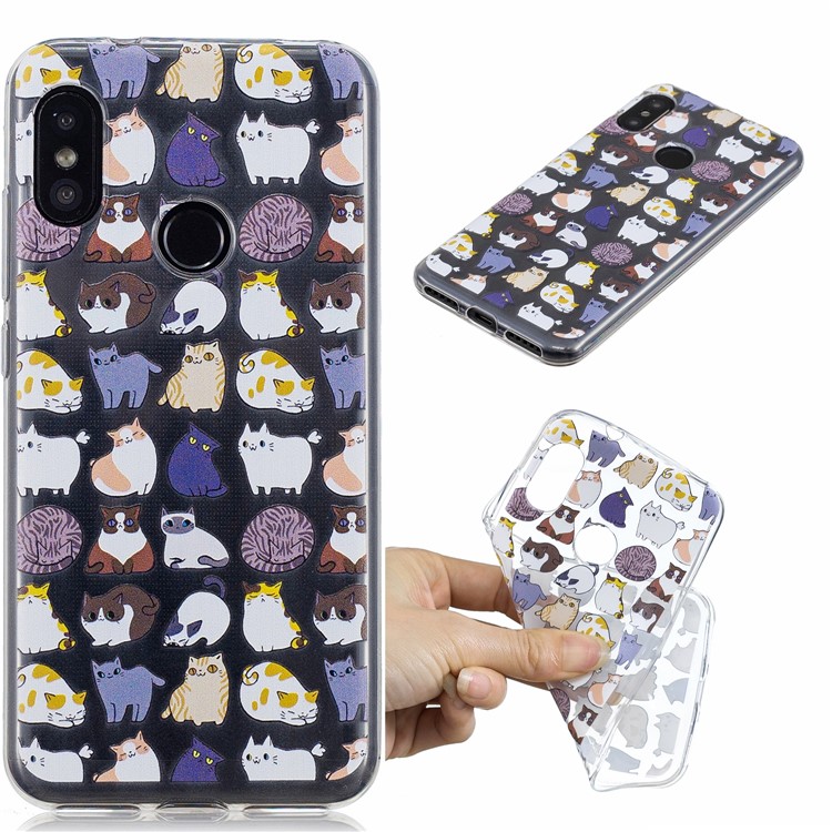 Pattern Printing IMD TPU Case for Xiaomi Mi A2 Lite / Redmi 6 Pro - Cats Pattern-1