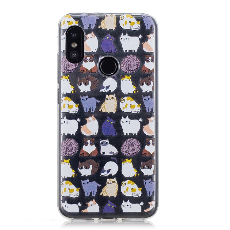 Pattern Printing IMD TPU Case for Xiaomi Mi A2 Lite / Redmi 6 Pro - Cats Pattern-2