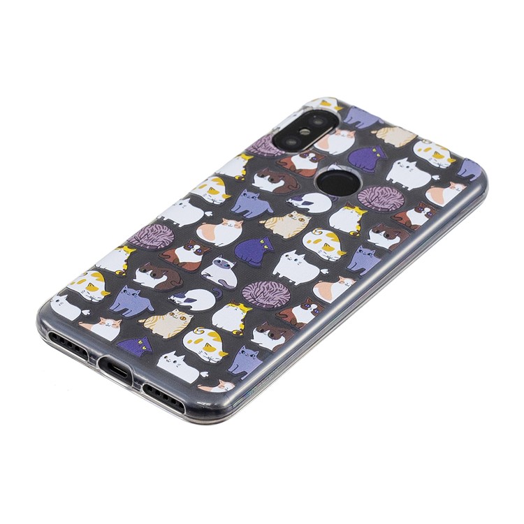 Pattern Printing IMD TPU Case for Xiaomi Mi A2 Lite / Redmi 6 Pro - Cats Pattern-4