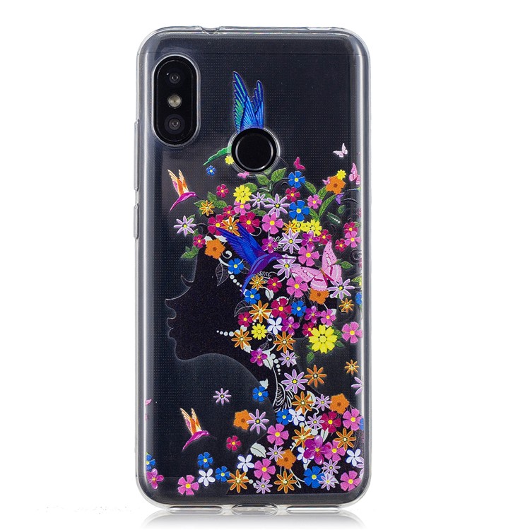 Pattern Printing IMD TPU Cover for Xiaomi Mi A2 Lite / Redmi 6 Pro - Flowered Girl-2