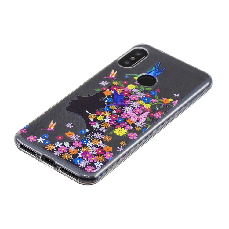 Pattern Printing IMD TPU Cover for Xiaomi Mi A2 Lite / Redmi 6 Pro - Flowered Girl-4