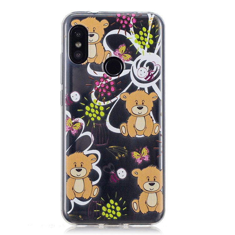 Pattern Printing IMD TPU Shell for Xiaomi Mi A2 Lite / Redmi 6 Pro - Brown Bears-2