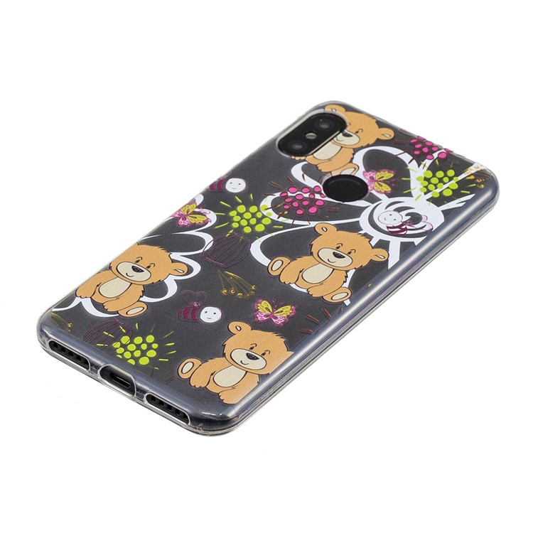 Pattern Printing IMD TPU Shell for Xiaomi Mi A2 Lite / Redmi 6 Pro - Brown Bears-4