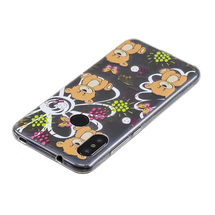Pattern Printing IMD TPU Shell for Xiaomi Mi A2 Lite / Redmi 6 Pro - Brown Bears-5