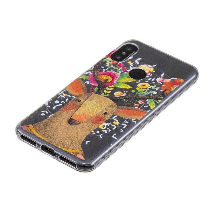 Pattern Printing IMD TPU Phone Case for Xiaomi Mi A2 Lite / Redmi 6 Pro - Flowered Elk-3