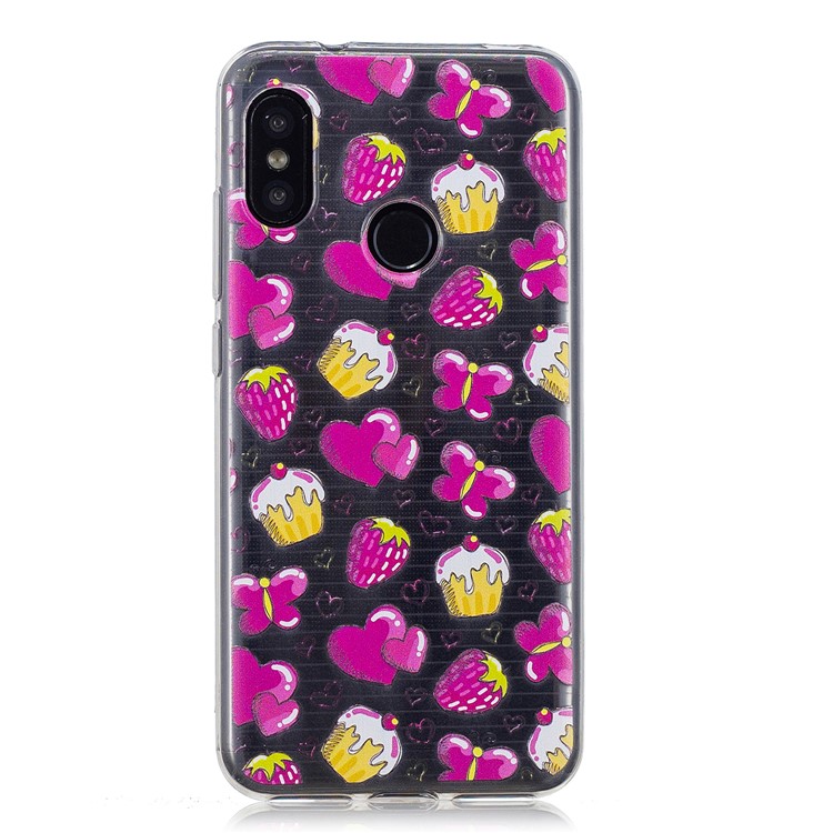 Pattern Printing IMD TPU Phone Shell for Xiaomi Mi A2 Lite / Redmi 6 Pro - Cakes and Strawberries-2