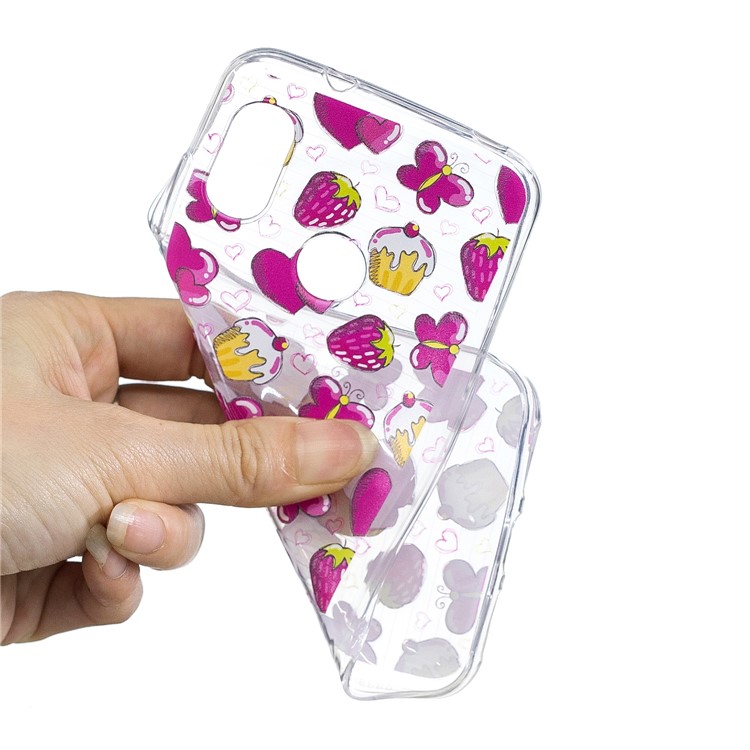 Pattern Printing IMD TPU Phone Shell for Xiaomi Mi A2 Lite / Redmi 6 Pro - Cakes and Strawberries-3