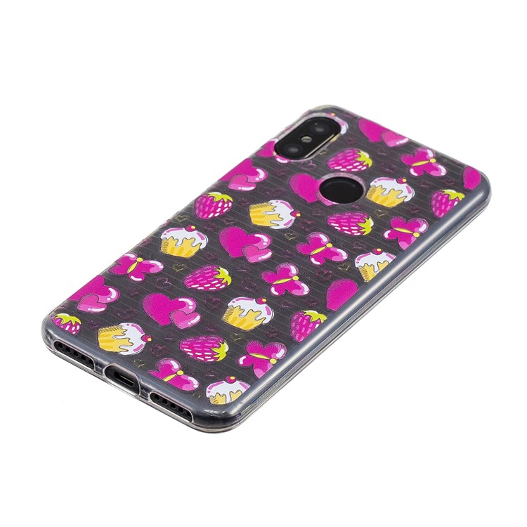 Pattern Printing IMD TPU Phone Shell for Xiaomi Mi A2 Lite / Redmi 6 Pro - Cakes and Strawberries-4