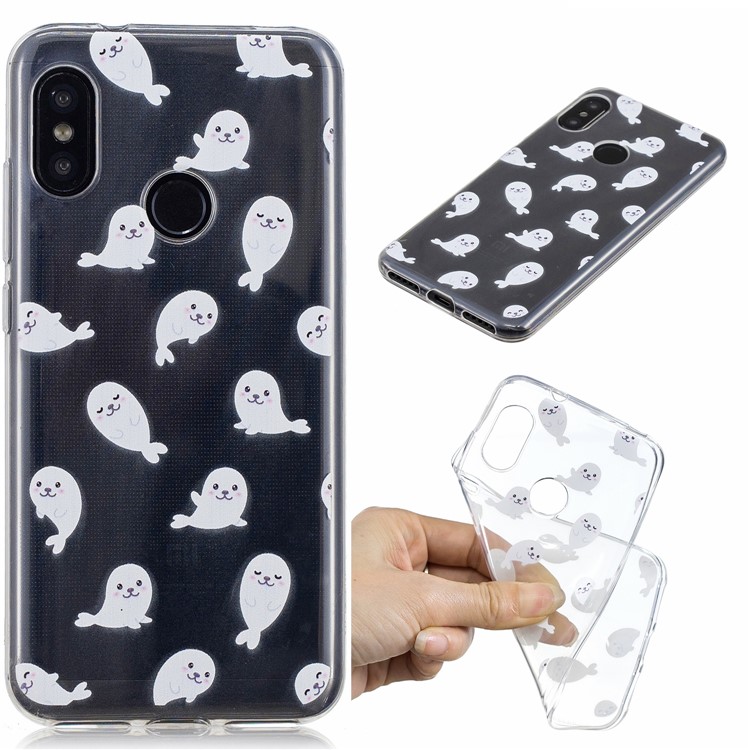 Pattern Printing IMD TPU Mobile Case for Xiaomi Mi A2 Lite / Redmi 6 Pro - Sea Lion-1