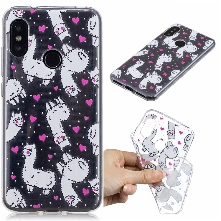 Pattern Printing IMD TPU Mobile Cover for Xiaomi Mi A2 Lite / Redmi 6 Pro - Alpacas-1