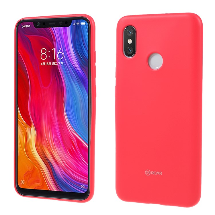 ROAR KOREA All Day Matte TPU Back Case for Xiaomi Mi 8 (6.21-inch) - Red-1