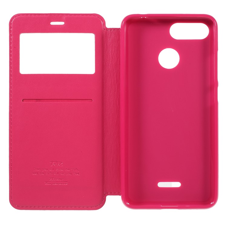 ROAR KOREA View Window Noble Leather Card Holder Stand Case for Xiaomi Redmi 6 (Dual Camera: 12MP+5MP) - Rose-6